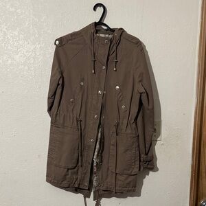 BCBGeneration Brown Utility Jacket with Silver Chain Detail